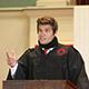 Artie Equihua ’20 addresses classmates during Commencement